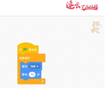 济南少儿编程：四岁孩子的编程课“小猫抓球”~山东少儿编程_少儿编程(图2)